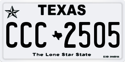 TX license plate CCC2505