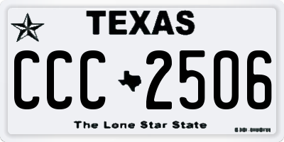 TX license plate CCC2506
