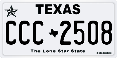 TX license plate CCC2508