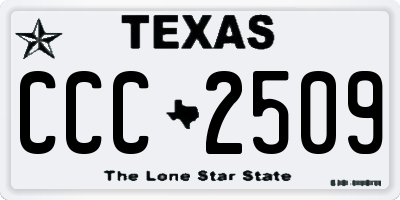TX license plate CCC2509