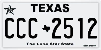 TX license plate CCC2512