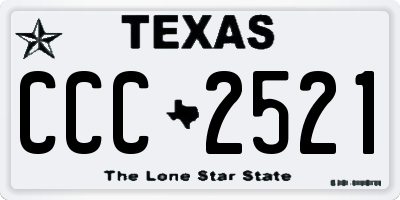 TX license plate CCC2521