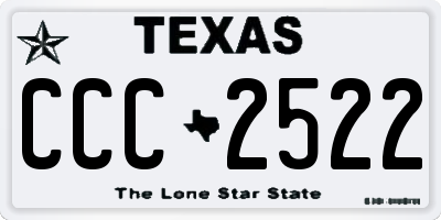 TX license plate CCC2522