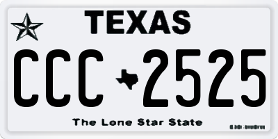 TX license plate CCC2525