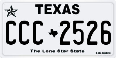 TX license plate CCC2526