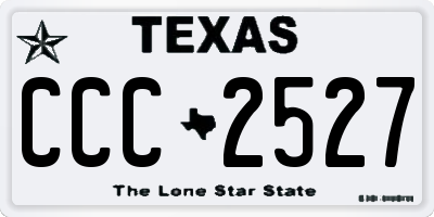 TX license plate CCC2527