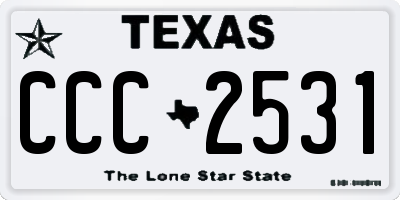 TX license plate CCC2531