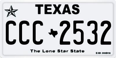 TX license plate CCC2532