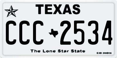 TX license plate CCC2534