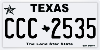 TX license plate CCC2535
