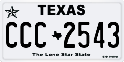 TX license plate CCC2543