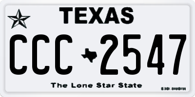TX license plate CCC2547