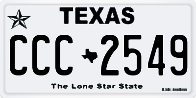 TX license plate CCC2549