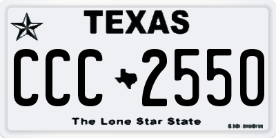 TX license plate CCC2550