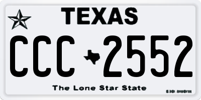 TX license plate CCC2552