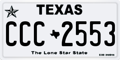 TX license plate CCC2553