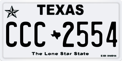 TX license plate CCC2554