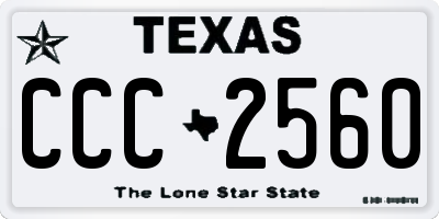 TX license plate CCC2560