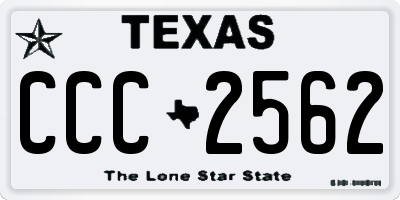 TX license plate CCC2562