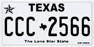 TX license plate CCC2566