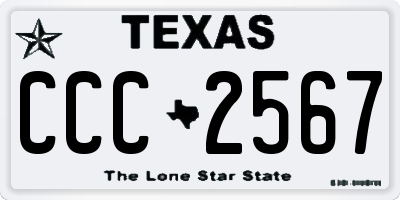 TX license plate CCC2567