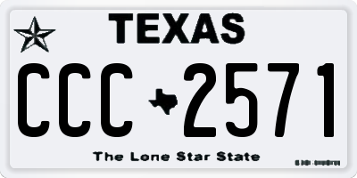 TX license plate CCC2571