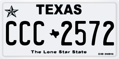 TX license plate CCC2572