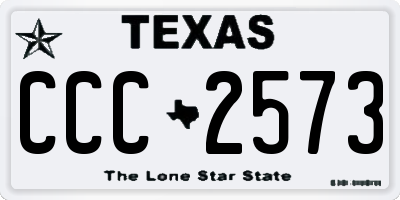 TX license plate CCC2573