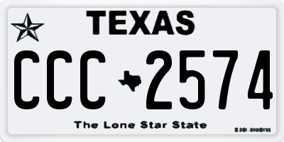 TX license plate CCC2574