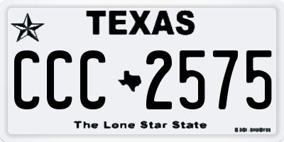 TX license plate CCC2575