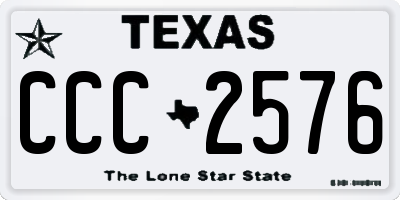 TX license plate CCC2576