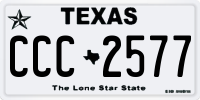 TX license plate CCC2577