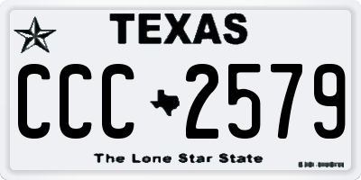 TX license plate CCC2579