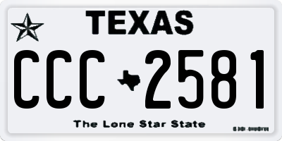 TX license plate CCC2581