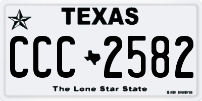 TX license plate CCC2582