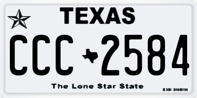 TX license plate CCC2584