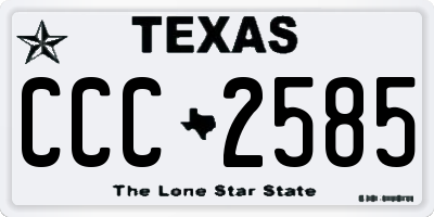TX license plate CCC2585
