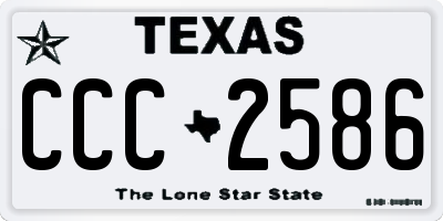 TX license plate CCC2586