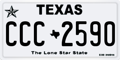 TX license plate CCC2590