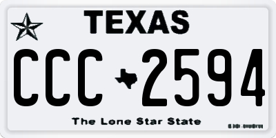 TX license plate CCC2594