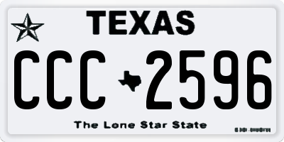 TX license plate CCC2596