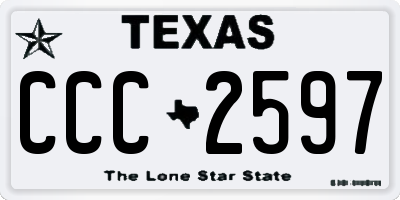 TX license plate CCC2597