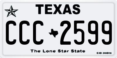 TX license plate CCC2599
