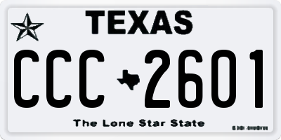TX license plate CCC2601