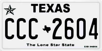 TX license plate CCC2604