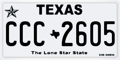 TX license plate CCC2605