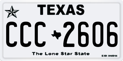 TX license plate CCC2606