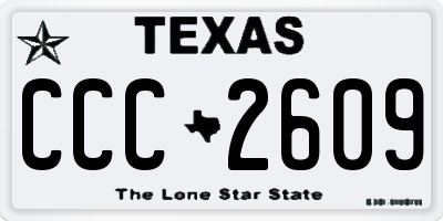 TX license plate CCC2609