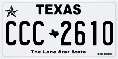 TX license plate CCC2610