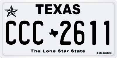 TX license plate CCC2611